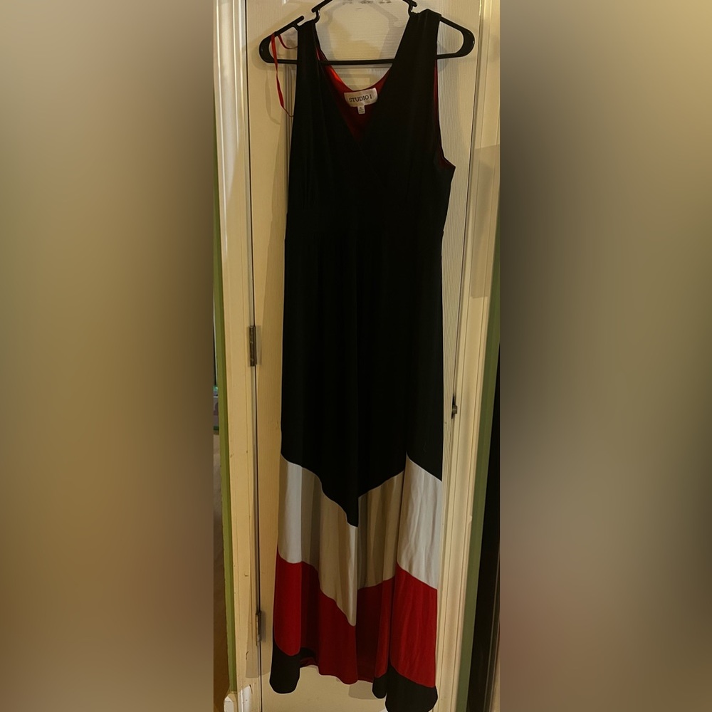 Studio I Black and Red Asymmetrical Dress